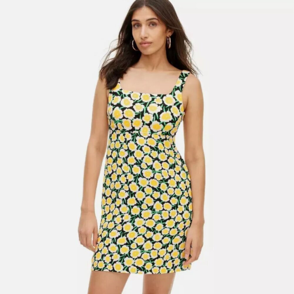Diane von Furstenberg for Target 90's Shift Yellow Poppy Mini Dress Size 0 NWT